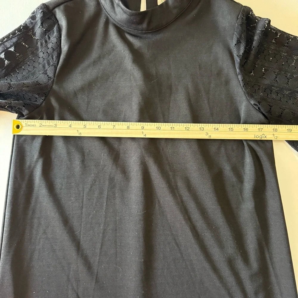 Loveriche Women’s High Neck Mini Dress With Lace Bell Sleeves Size Small 2/$25 - Picture 7 of 11